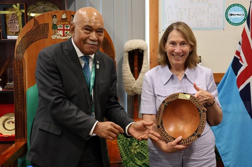 Hon. Filimone Jitoko, Speaker of the Parliament of Fiji, with President of the Australian Senate, Senator Hon. Sue Lines